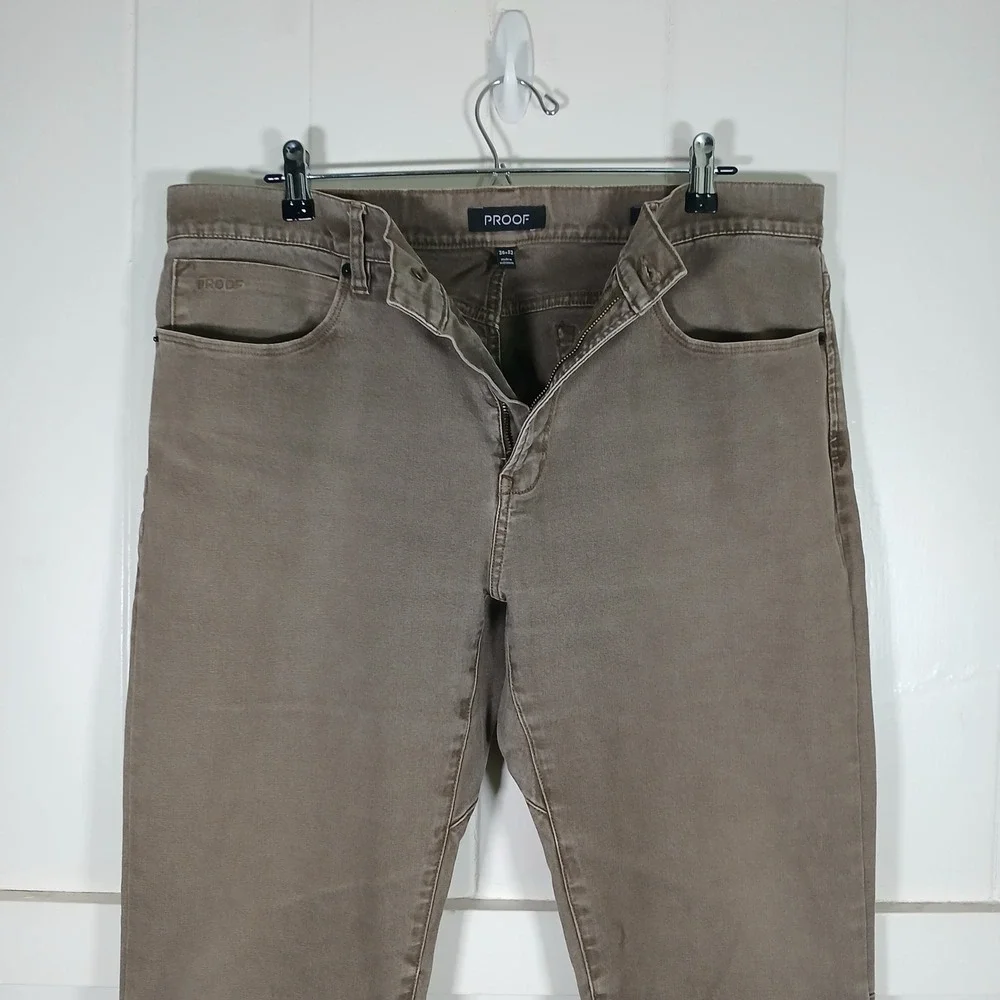 Proof Straight Leg Pants Mens 36x30 Brown Tan Stretch Nomad Trutemp 365